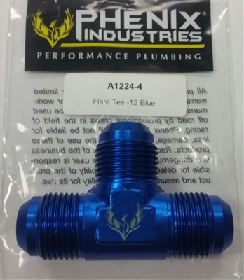 -12 AN MALE TO MALE FLARE TEE PHENIX INDUSTRIES       A1224-3   A1224-4 A-1224-5