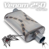 Black Widow Venom 250-series muffler - 2.5" center/passenger offset