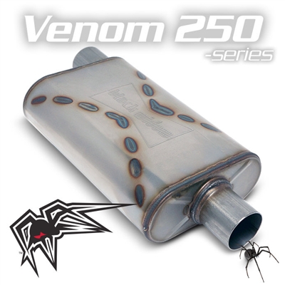 Black Widow Venom 250-series muffler - 3.0" center/driver offset
