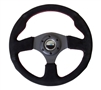 NRG Race Series Steering Wheels RST-012RS SUEDE RED STITCH
