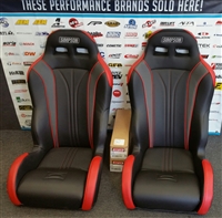 Simpson Vortex (pair) Seat - Black / Red for 14-17 Polaris RZR XP 1000 & Turbo