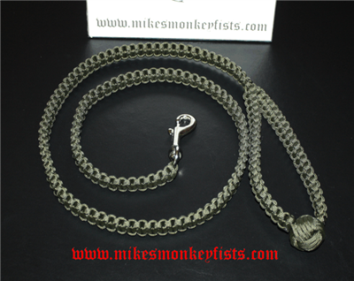 4' Paracord Monkey Fist Dog Leash with hand loop