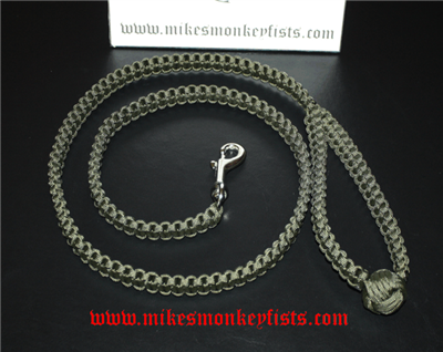 6' Paracord Monkey Fist Dog Leash with hand loop