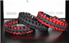 Paracord Survival Bracelets, Red and Black