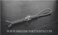 Paracord Knife Lanyard with Large Metal Skull