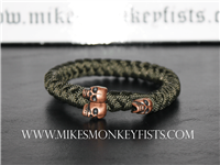 Custom Paracord Bracelet with Metal Skull Beads