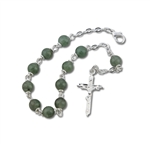 Green Aventurine Gemstone Silver Toned Bracelet