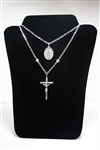 Ouf Lady of Guadalupe Cross-Medal Necklace with Swarovski Elements