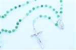 Green Aventurine 4.mm Silver Toned Rosary