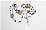 Mix Stone 4.mm Gemstone Silver Toned Rosary