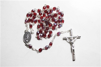 Dark Red AB Crystal Rosary