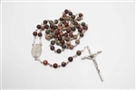 Apple Jasper Gemstone Silver Toned Rosary