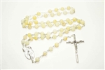 Yellow Jade Gemstone Silver Toned Rosary