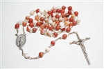Red Botswana Agate Gemstone Silver Toned Rosary