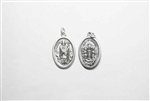 St. Patrick/Our Lady of Knock Oxidized Silver Toned Medal