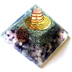 Orgone Large Pyramid -Higher Eye Chakra Vibration Frequency LOVE & PROTECTION - for third eye activation -water element