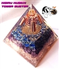 SUPER TRIPPLE Nubian Orgone Nibiru, Lapis, Rose quartz, Amethyst, STERLING SILVER  Pyramid - Calms the home and nervous system