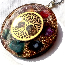 orgone nature chakra tree pendant