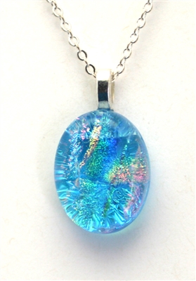 Dichroic glass pendant.  Handmade on Maui Hawaii fused glass
