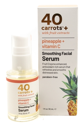 40 Carrots Carrot + pineapple + vitamin C SMOOTHING FACIAL  SERUM, Refreshes and Smooths Stressed Skin   1 fl oz