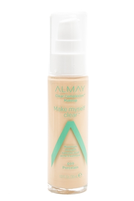 Almay CLEAN COMPLEXION Makeup, Make Myself Clear Maximum Strength Acne Treatment, 99 Porcelain  10. fl oz