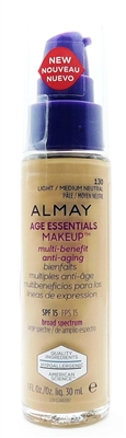 Almay Age Essentials Makeup SPF15 130 Light/Medium Neutral 1 Fl Oz.
