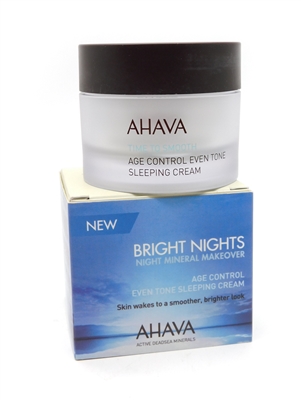 Ahava Bright Nights Night Mineral Makeover Even Tone Sleeping Cream   1.7 fl oz