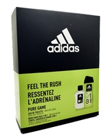 Adidas FEEL THE RUSH Pure Game Eau de Toilette 3.4 fl oz and Body Hair Face 3-in-1  8.4 fl oz