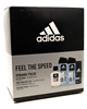 Adidas FEEL THE SPEED Dynamic Pulse Set: After Shave 3.4 fl oz, Body Hair Face 3-in 1 8.4 fl oz, Deodorant Spray 4oz