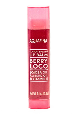 Aquafina Flavor Splash Lip Balm, BERRY LOCO, Jojoba and Almond Oils & Vitamin E  .1oz
