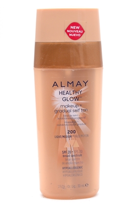 Almay Healthy Glow Makeup + Gradual Self Tan SPF20 200Light/Medium   1 fl oz