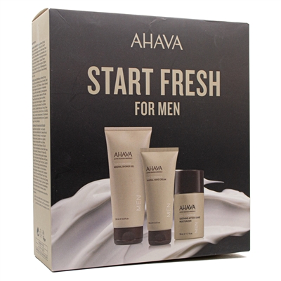 Ahava START FRESH for Men Set: Mineral Shower Gel, Hand Cream, After Shave Moisturizer