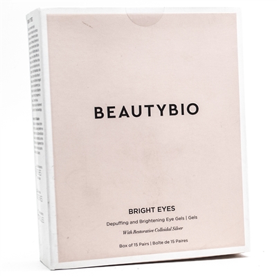 Beautybio BRIGHT EYES Depuffing and Brightening Eye Gels, with Colloidial Silver,  15 pairs