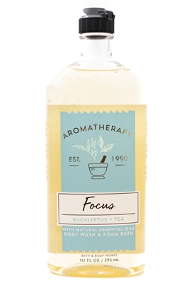 Bath & Body Works  FOCUS Aromatherapy Eucalyptus + Tea Body Wash & Foam Bath  10 fl oz