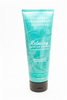 Bath & Body Works Aromatherapy RELAXING SEASIDE BREEZE 24 Hour Moisture Ultra Shea Body Cream  8oz