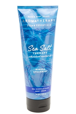 â€‹Bath & Body Works Aromatherapy SEA SALT THERAPY, Mimosa Spearmint Sea Minerals + Aloe Body Cream 8oz
