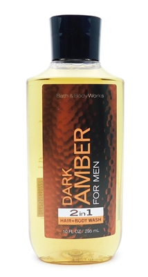 Bath & Body Works Dark Amber for men 2 in 1 Hair & Body Wash 10 Fl oz.