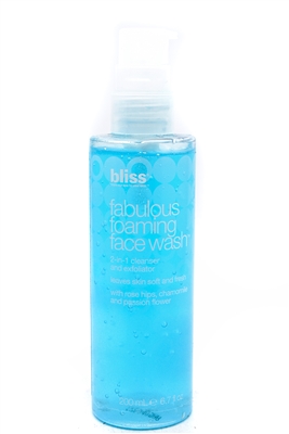 bliss Fabulous Foaming Face Wash 2 in 1 Cleanser and Exfoliator  6.7 fl oz