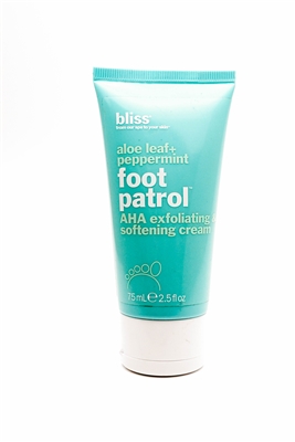 Bliss FOOT PATROL AHA Exfoliating and Softening Cream, aloe leaf and peppermint, 2.5 fl oz