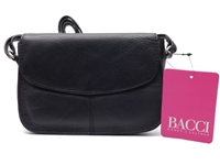 Bacci Genuine Leather Small Cross-Body Bag, Black