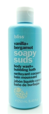 bliss Vanilla + Bergamot Soapy Suds Body Wash & Bubbling Bath 8.45 Fl Oz.