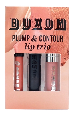 BUXOM Plump & Contour Lip Trio: Plumping Lip Liner Hush Hush .03 Oz, Big & Sexy Bold Gel Lipstick Naturally Daring .03 Oz., Full On Lip Cream Hot Toddy .07 Fl Oz.