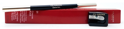 Clarins Crayon Khol Long-Lasting Eye Pencil with Brush & Sharpener  01 Intense Black  .037 Oz.