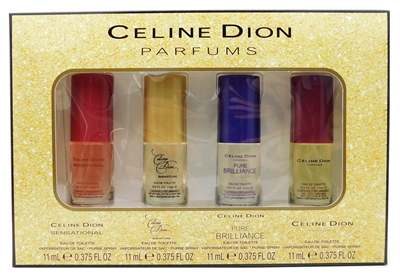 Celine Dion 4 Pc Eau de Toilette Set: Sensational, Signature, Pure Briliiance, Celine Dion (each .375 Fl Oz.)