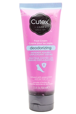 Cutex Deodorizing FOOT CREAM Infused with Peppermint and Tea Tree Oil  3.5 fl oz