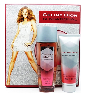 Celine Dion Sensational Set: Body Spray 2.5 Fl Oz., Shimmering Body Lotion 2.5 Fl Oz.