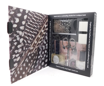 Ciate London Feathered Manicure Box Set: Speed Coat 13.5ml., Ciate Paint Pot 5ml., Scissors, 40 Feathers