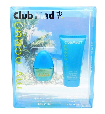 Club Med My Ocean for her Set: Eau de Toilette Spray .33 Fl Oz., Body Lotion 1.85 Fl Oz.