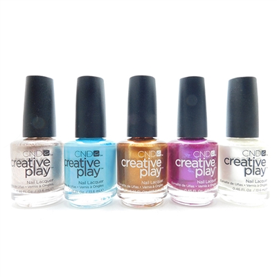 CND Creative Play Nail Lacquer set of 5: Take The $$$, Drop Anchor!, Lost In Spice, Crushing It, Su-Pearl-Ative (each .46 Fl Oz.)