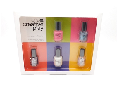 CND Creative Play Nail Lacquer Set: Read My Tulips, Kiss + Teal, Glittabulous, I Blanked Out, Got A Light? (each 3.7 mL.)